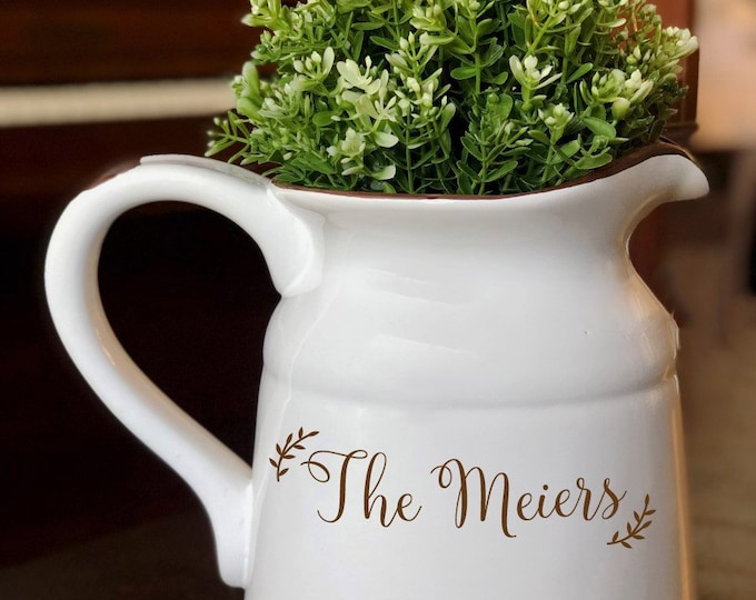 Personalized LARGE Milk Jug Vase Utensil Holder 90 OZ Etsy