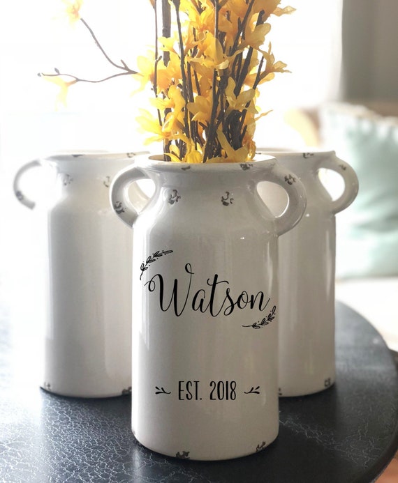 Personalized Milk Can Wedding Gift Housewarming Gift Modern Farmhouse Decor Living Room Decor Wedding Decoration Rustic Home decor
