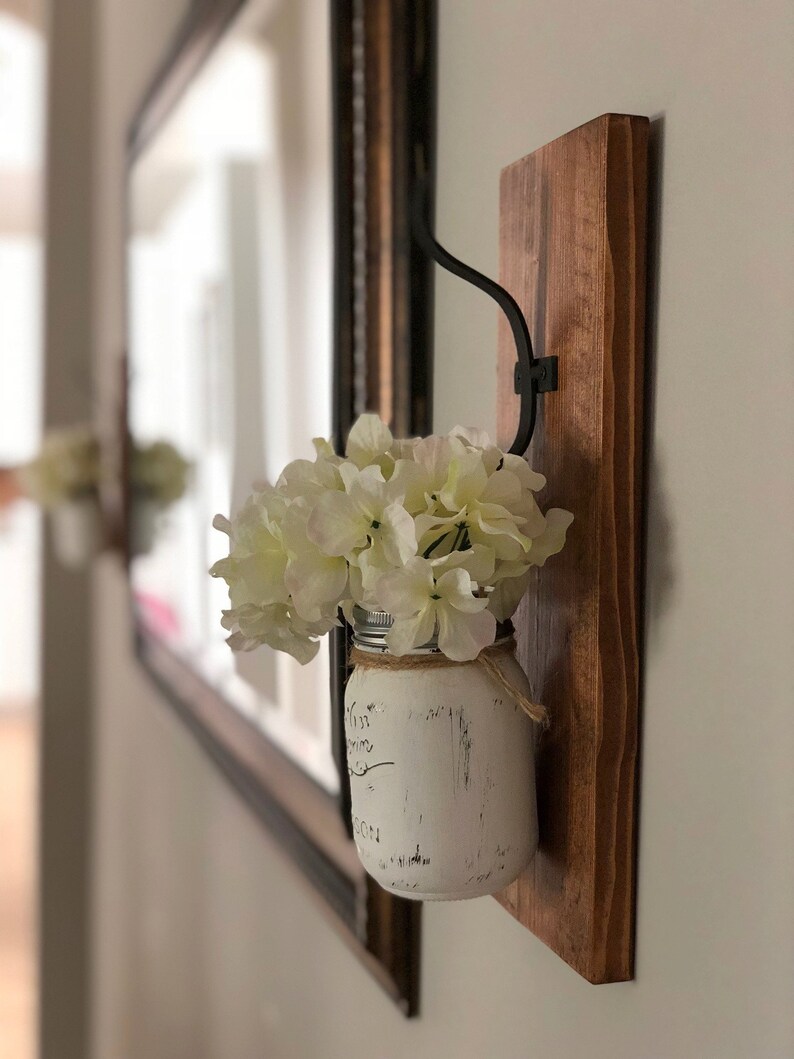 Farmhouse Inspired Pair of Custom 14 Wooden Wall Sconces Etsy