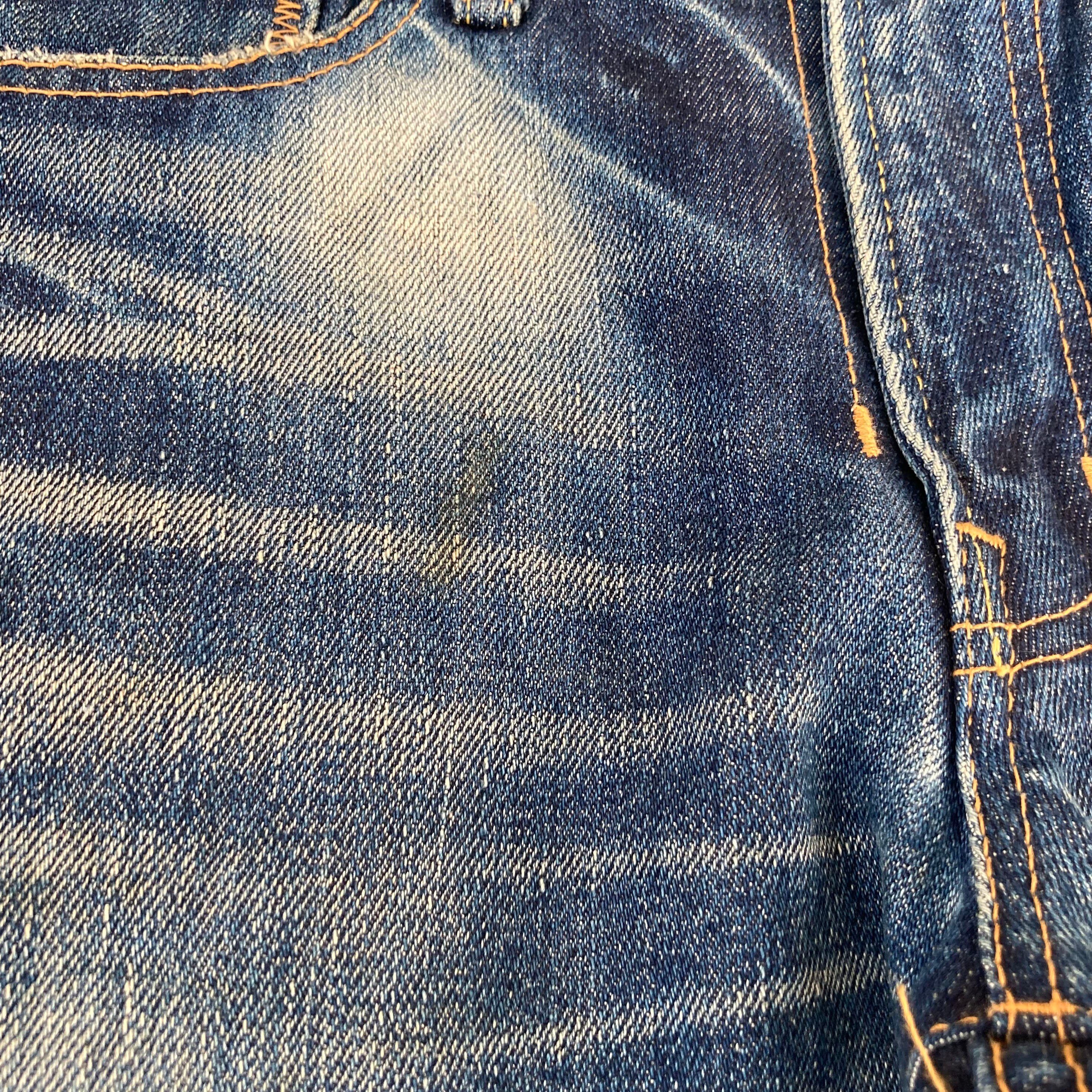 VANQUISH JAPAN Denim Paint Faded Made in Japan Honeycomb