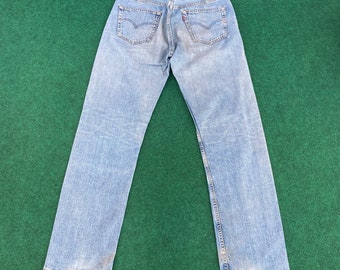 Vintage Levis 501 Distressed Ripped Jeans Sz 32 Punk Grunge Style