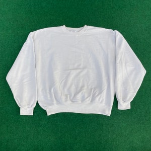 Vintage Jerzees Plain Streetwear 90s White Sweatshirt