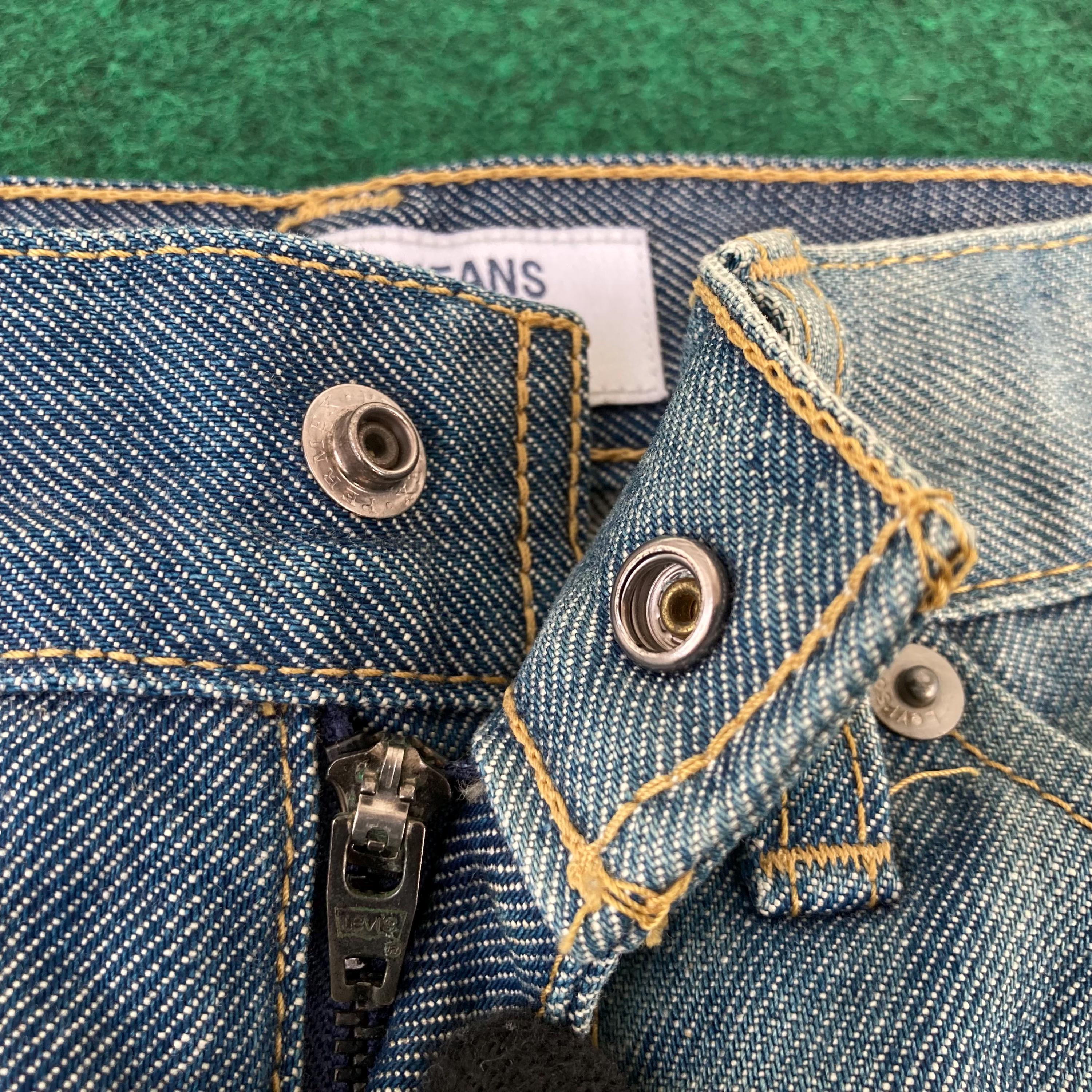 Vtg Levis Engineered Regular Kimura Sz 29 Denim 90s Button Blue