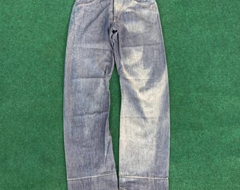 Vtg Levis Engineered Regular Kimura Sz 29 Denim 90s Button Blue Jeans