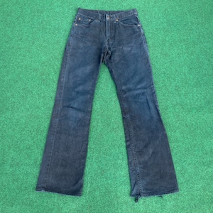 VTG Levis 517 - Jean bootcut évasé en denim bleu foncé déchiré effet vieilli