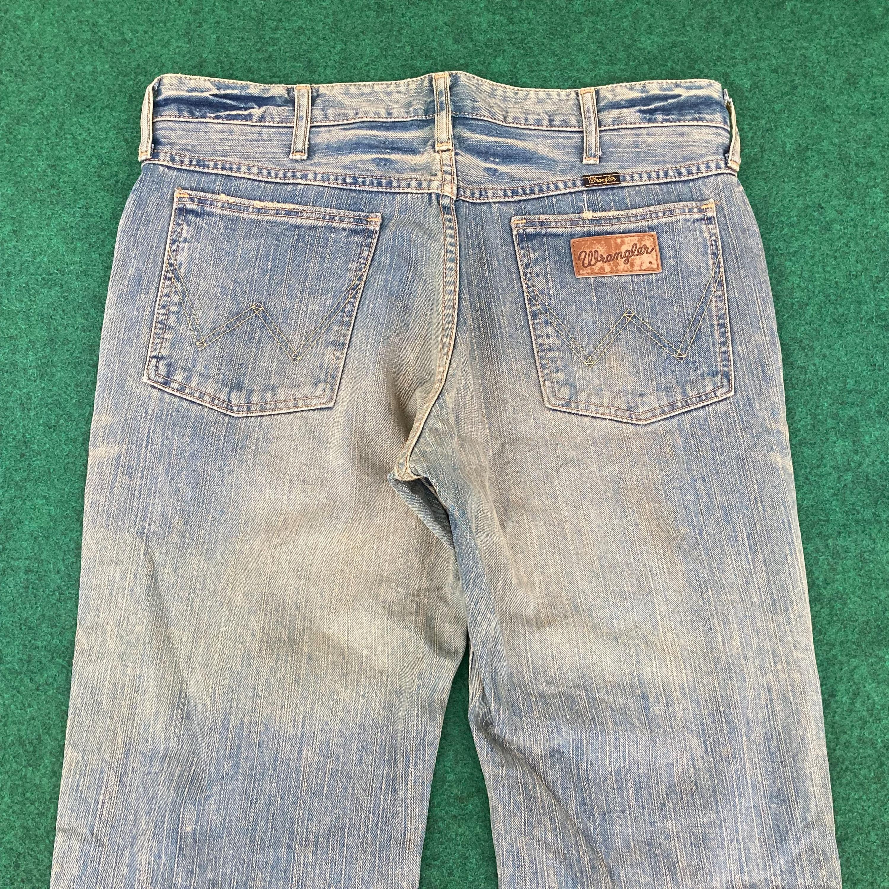 Vintage Wrangler Blue Denim Flare 90s Sz 33 Bootcut Jeans - Etsy