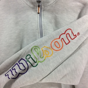 Vintage Wilson Streetwear 90s Hip Hop Style M Grey Sweatshirt