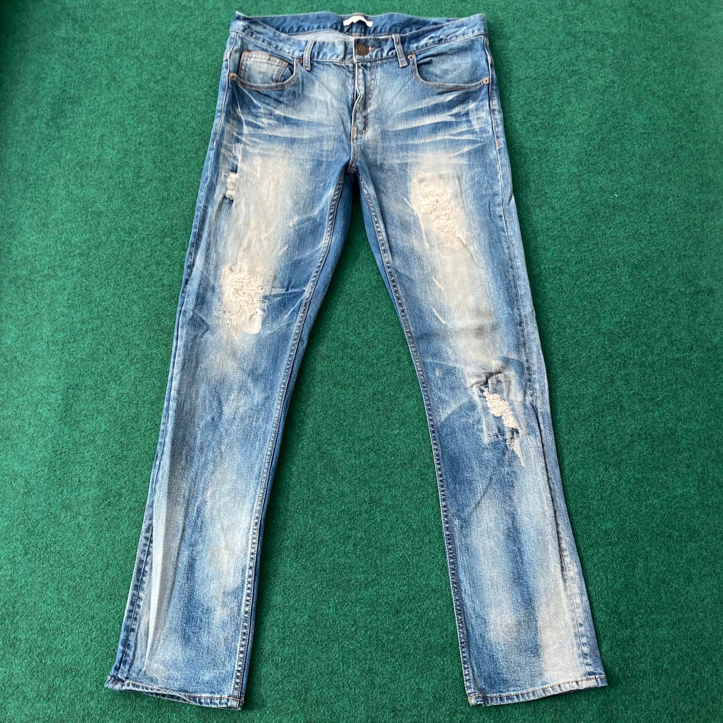 Vintage Imp Distressed Ripped Grunge Punk Denim Sz 34 Retro