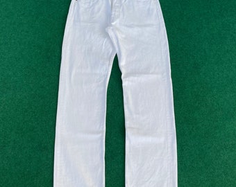 Vintage Levis 501 Distressed Ripped Sz 32 White Grunge Jeans
