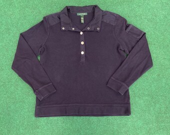 Vintage Polo Ralph Lauren Button Women Sweatshirt
