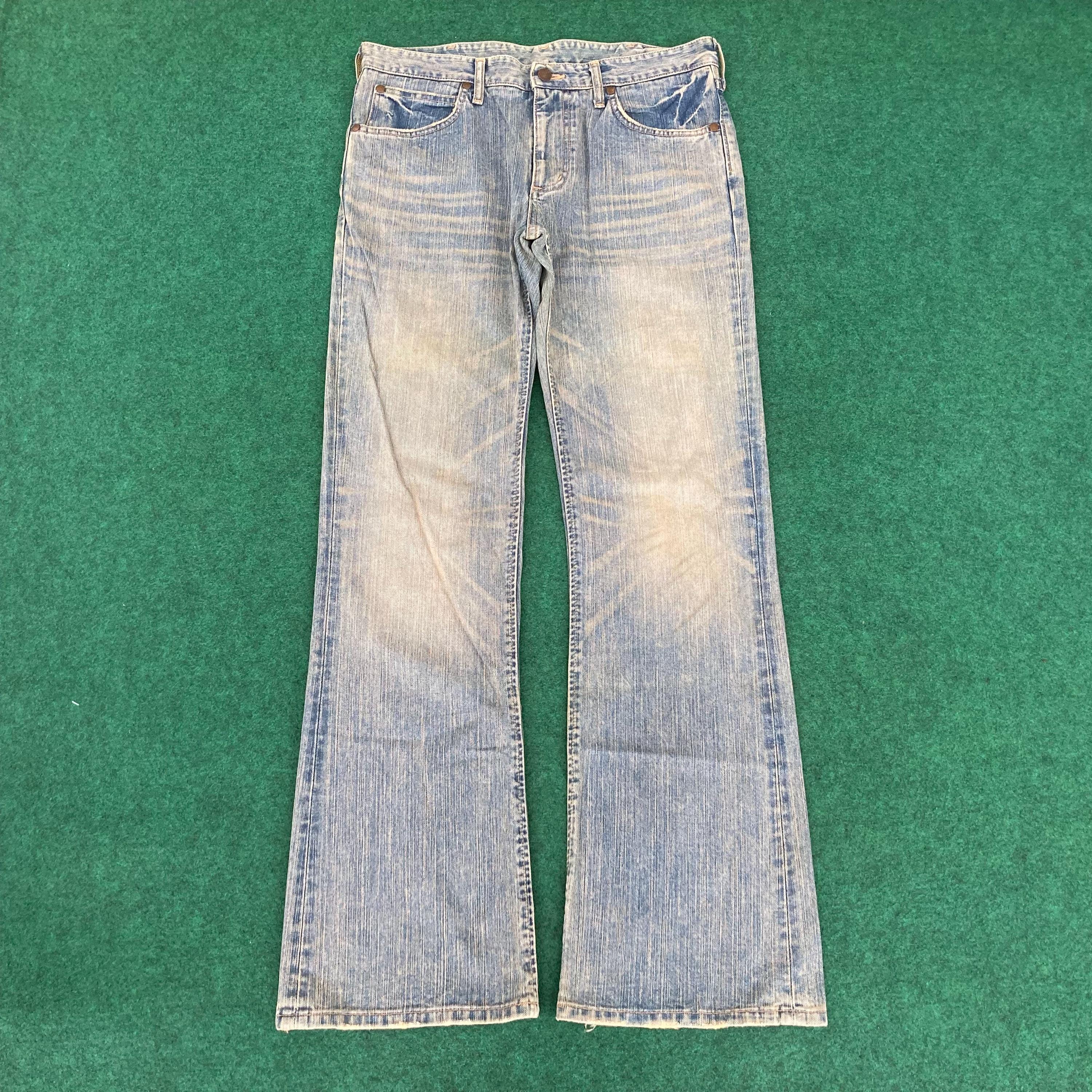Vintage Wrangler Blue Denim Flare 90s Sz 33 Bootcut Jeans - Etsy