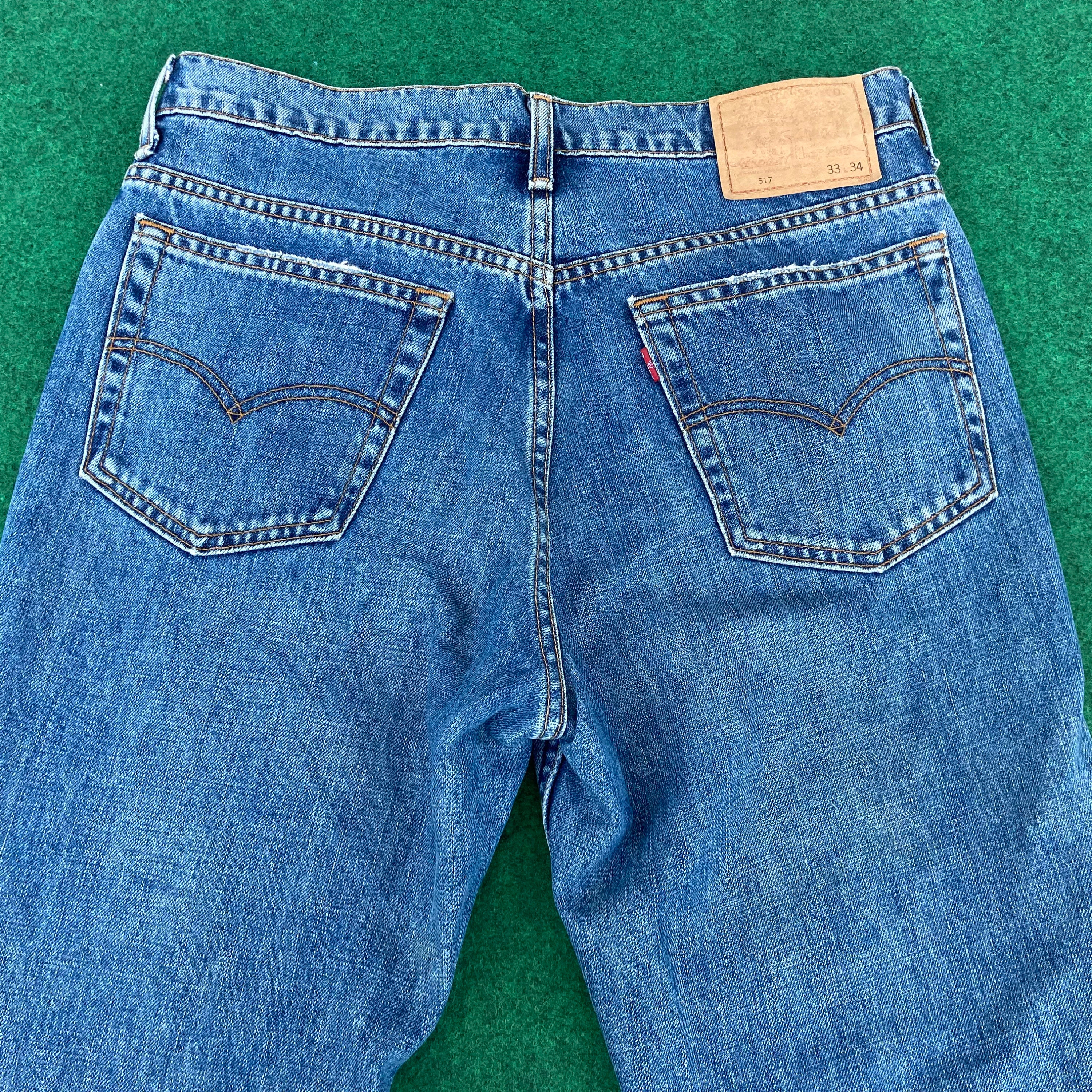 Vintage Levis 517 Denim 90s Bootcut 32 Punk Style Jeans - Etsy