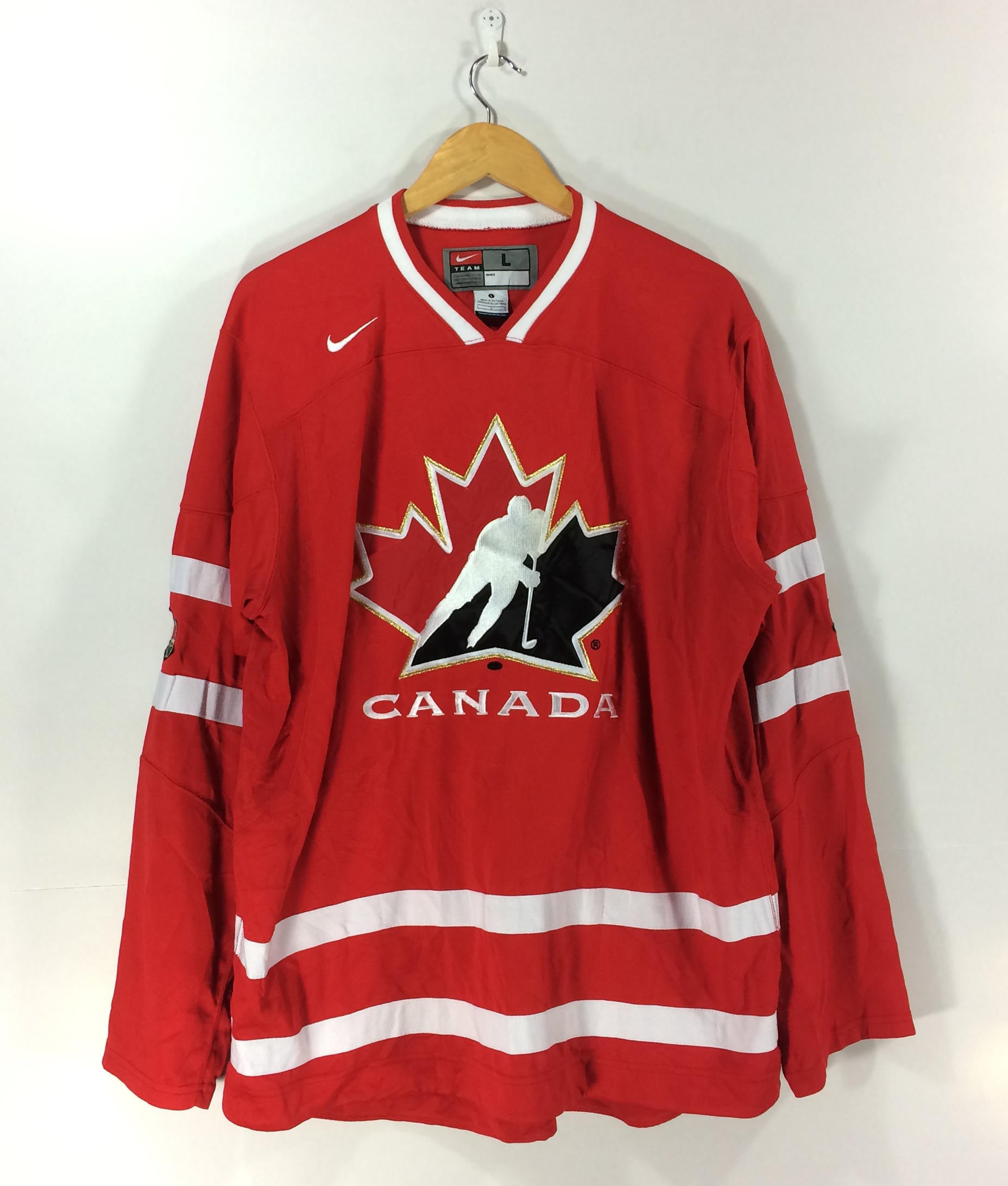 Vintage Nike Team Canada Practice Hockey Jersey Red Large