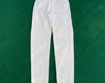 Vintage Levis 501 Distressed Ripped Sz 26 Women White Grunge Jeans