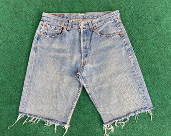 Vintage Levis 501 Short Sz 30 Jorts Distressed Ripped Punk Grunge Jeans