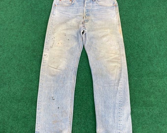 Size 31x29 Vtg Levis 501 Faded Stains Ripped Jeans Sz 31 Denim Jeans