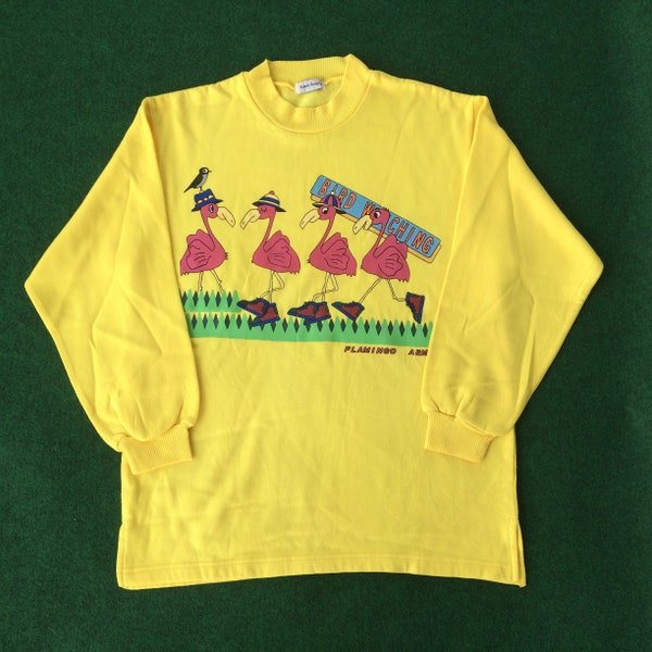 Vintage Flamingo Army Women Rare Streetwear Sweatshirt