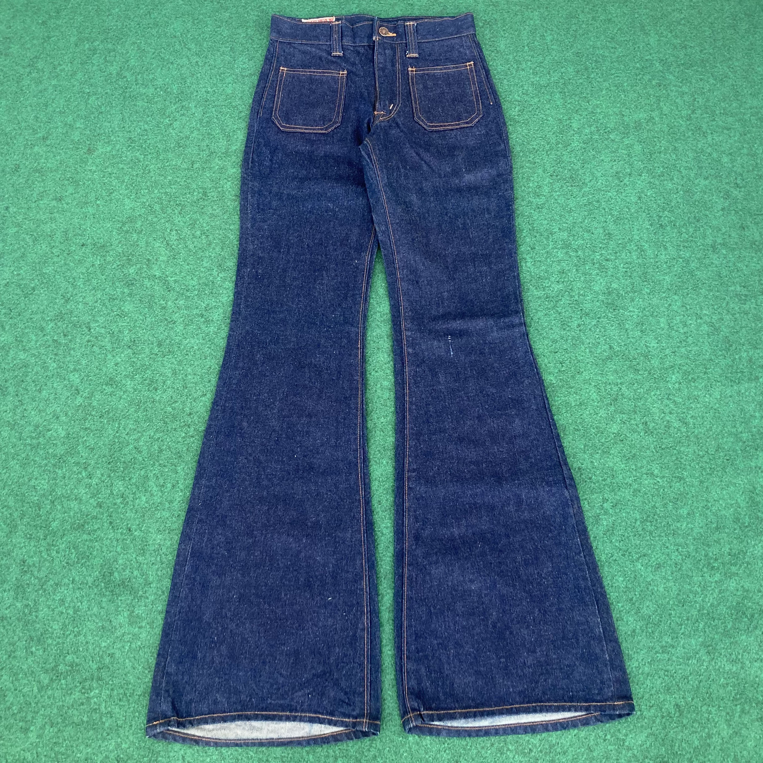 Wan Blue Vintage Bis Wan Blue Denim Wide Flare 90s 80s Sz 26 Bootcut Jeans - Etsy