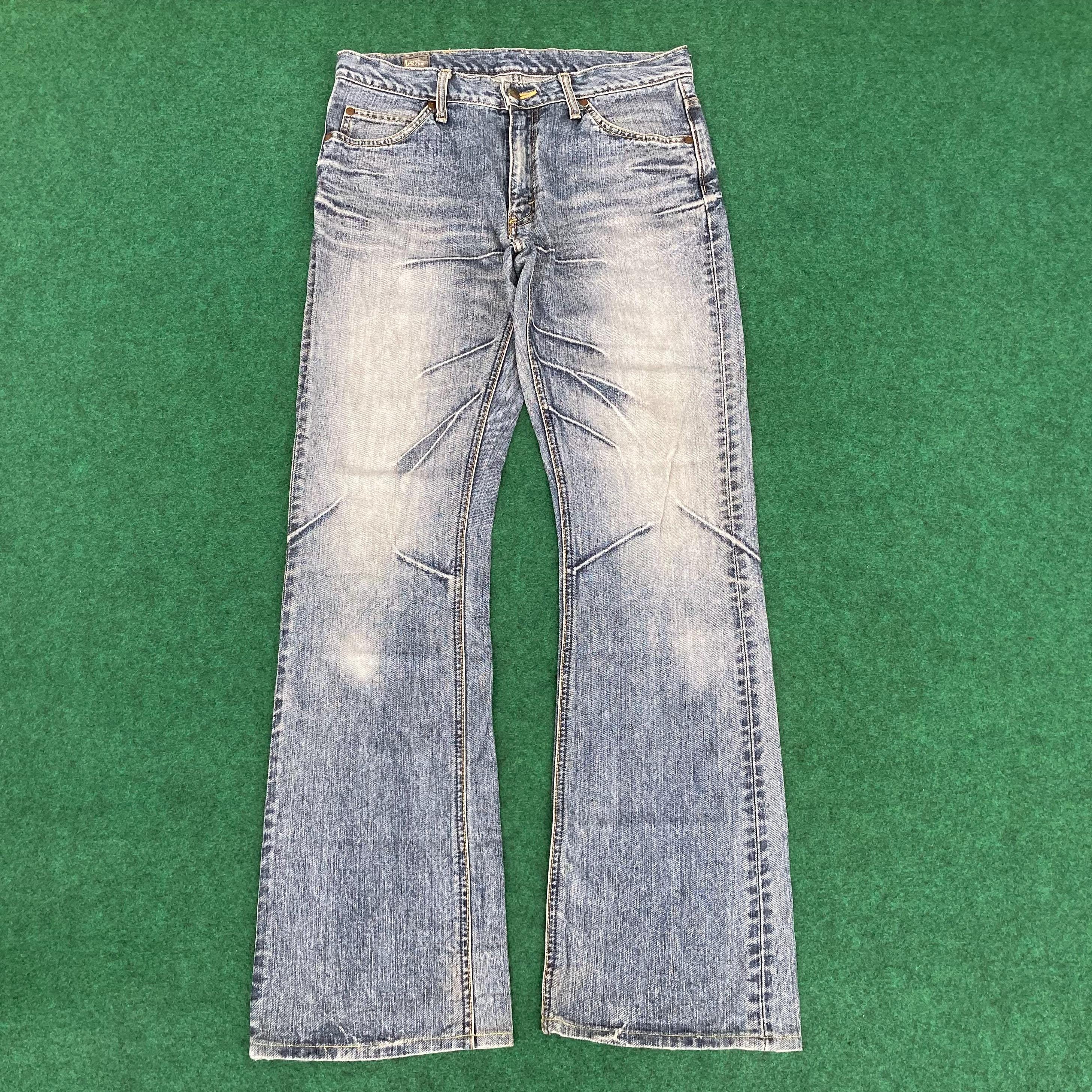 Vtg Lee Denim Sz 32 Bootcut Faded Jeans - UK 00s Lee swag flare 