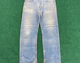 Size 33x29.5 Vintage Levis 501xx Faded Blue Sz 33 Punk Grunge Jeans