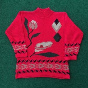 Vintage Flower Sweater Streetwear 90s Women Sweatshirt