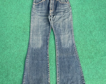 Vtg Wrangler Denim Bootcut Storlek 32 Blekta Utsvängda Jeans
