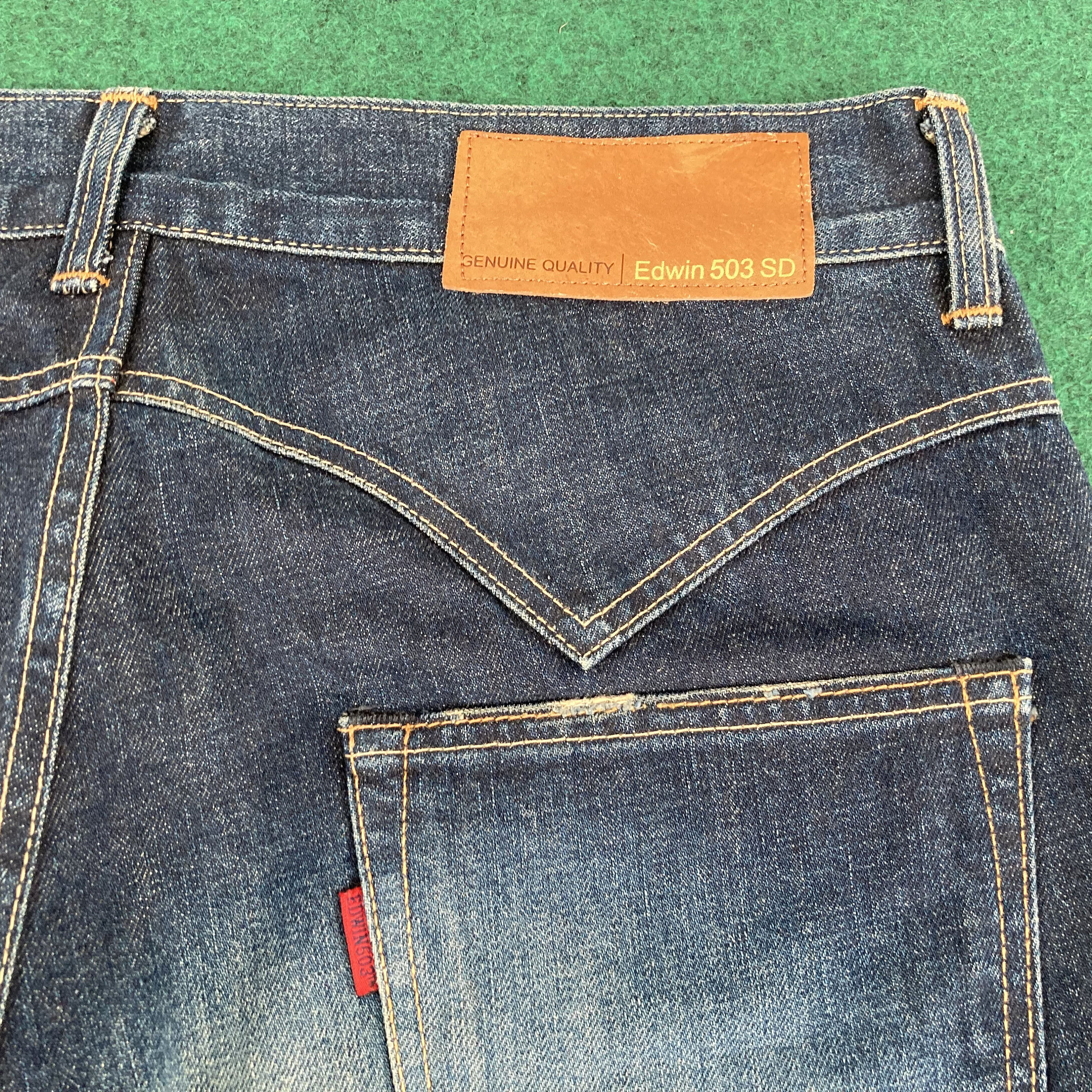 Vintage Edwin 503 SD Super Flare Denim Bootcut Punk Sz 34 Grunge 