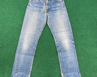 Vintage Levis 505 Distressed Ripped Punk Sz 32 Grunge Jeans