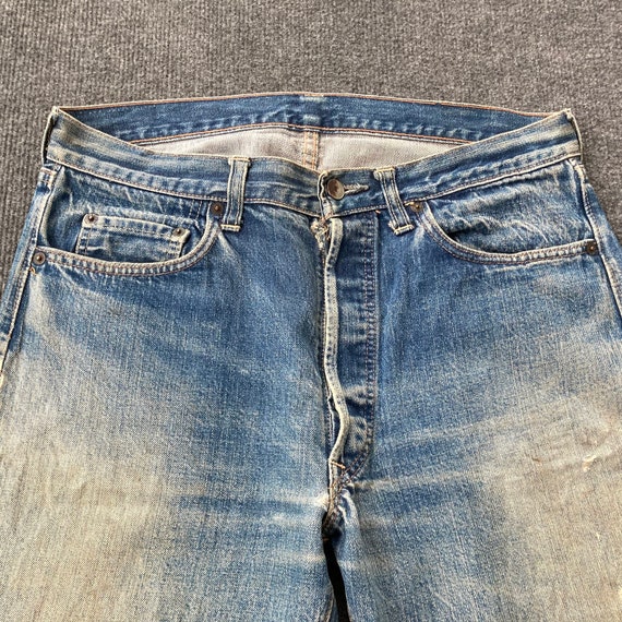 AberyApparelClothing Size 31 Vintage Levis Lvc 1940 201 Big E Selvedge Jeans High Waisted 90s Cinch Back Redline Jeans Distressed Faded Ripped Thrash Jeans