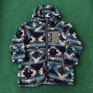 Rare Titicaca Hooded Fleece Streetwear Hip Hop Full Zipper Jacket