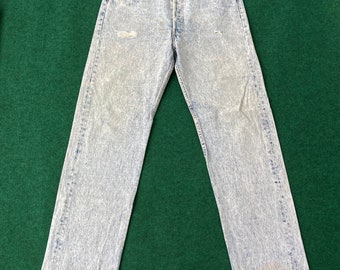 Vtg Levis 501 Acid Wash Denim Button Pant Denim 80s Jeans