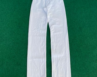 Vintage Levis 501 Distressed Ripped Sz 27 Weiße Grunge Jeans
