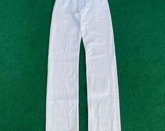 Vintage Levis 501 Distressed Ripped Sz 27 White Grunge Jeans
