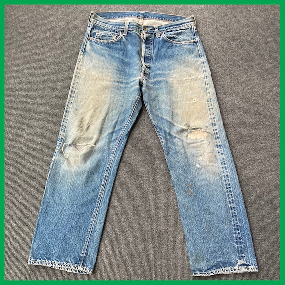 Vintage Levis Big E Redline Selvedge Denim 501 Bu… - image 1