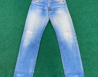 Vtg Levis 501 Distressed Ripped 29 Light Wash Mods Grunge 80s 90s Jeans