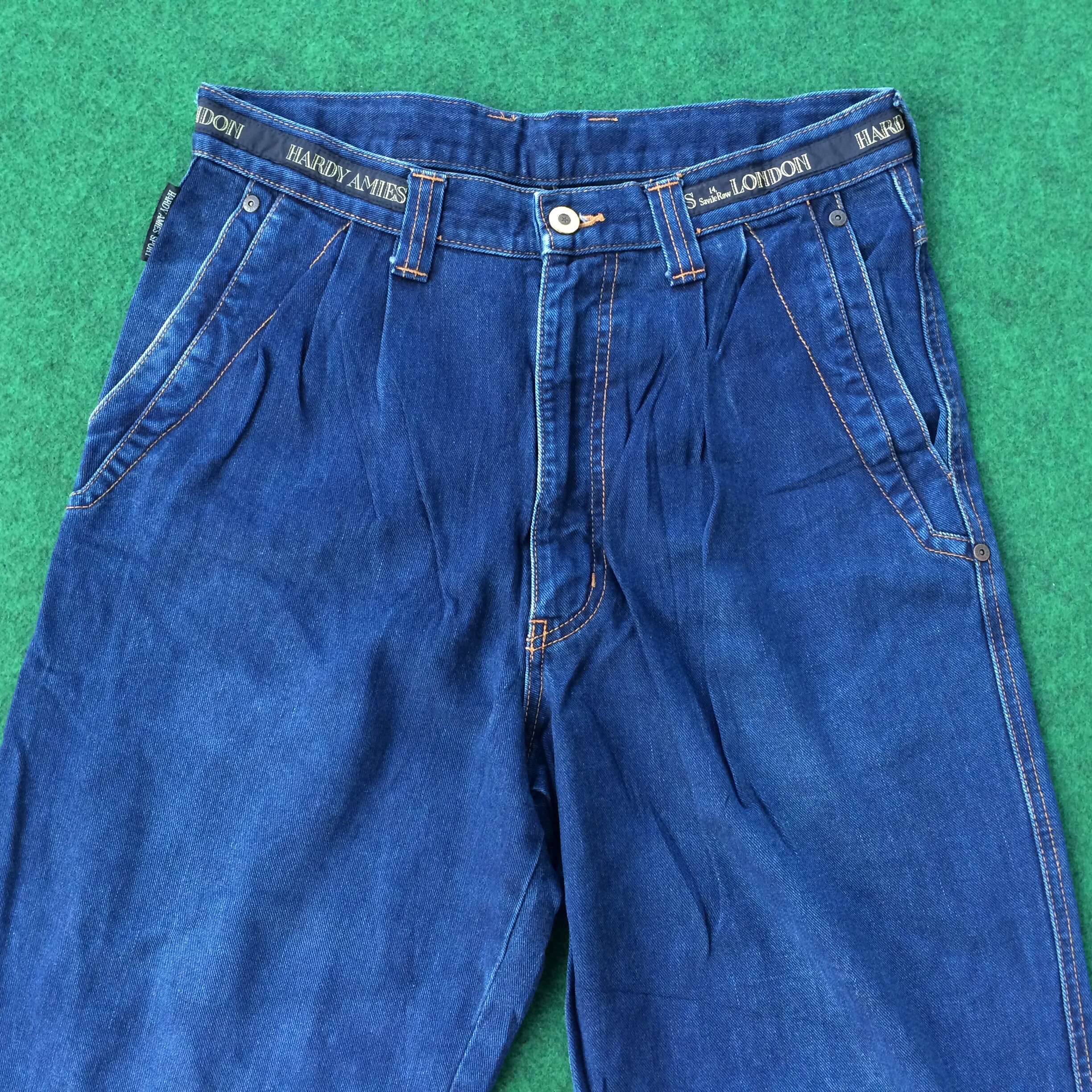 Vintage Hardy Amies Pant Jeans Designer Big Logo Hip Hop 90s 