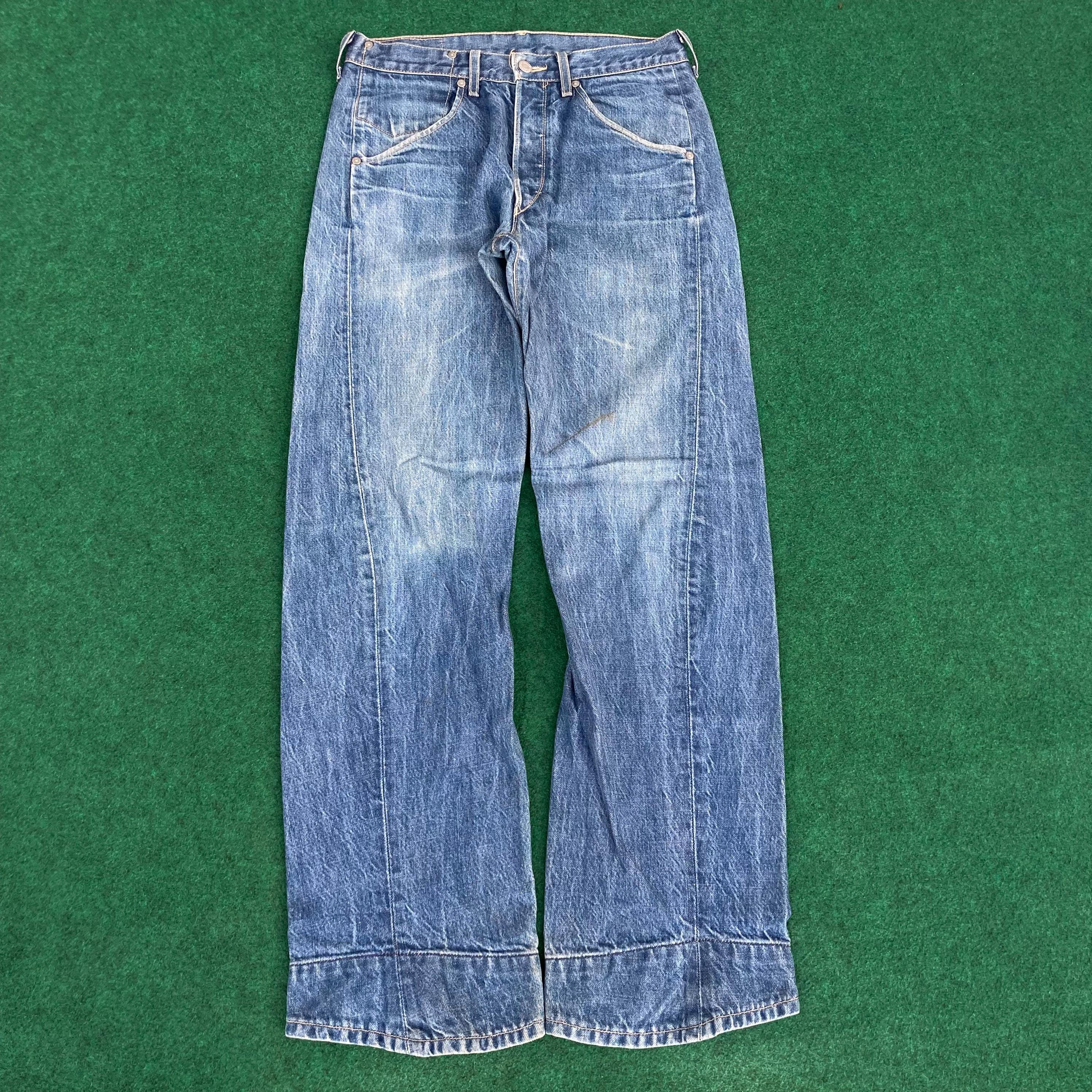Cinch back denim - Etsy Polska