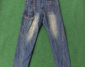 Contr Cte Jeans Trouser Japanese Style Streetwear