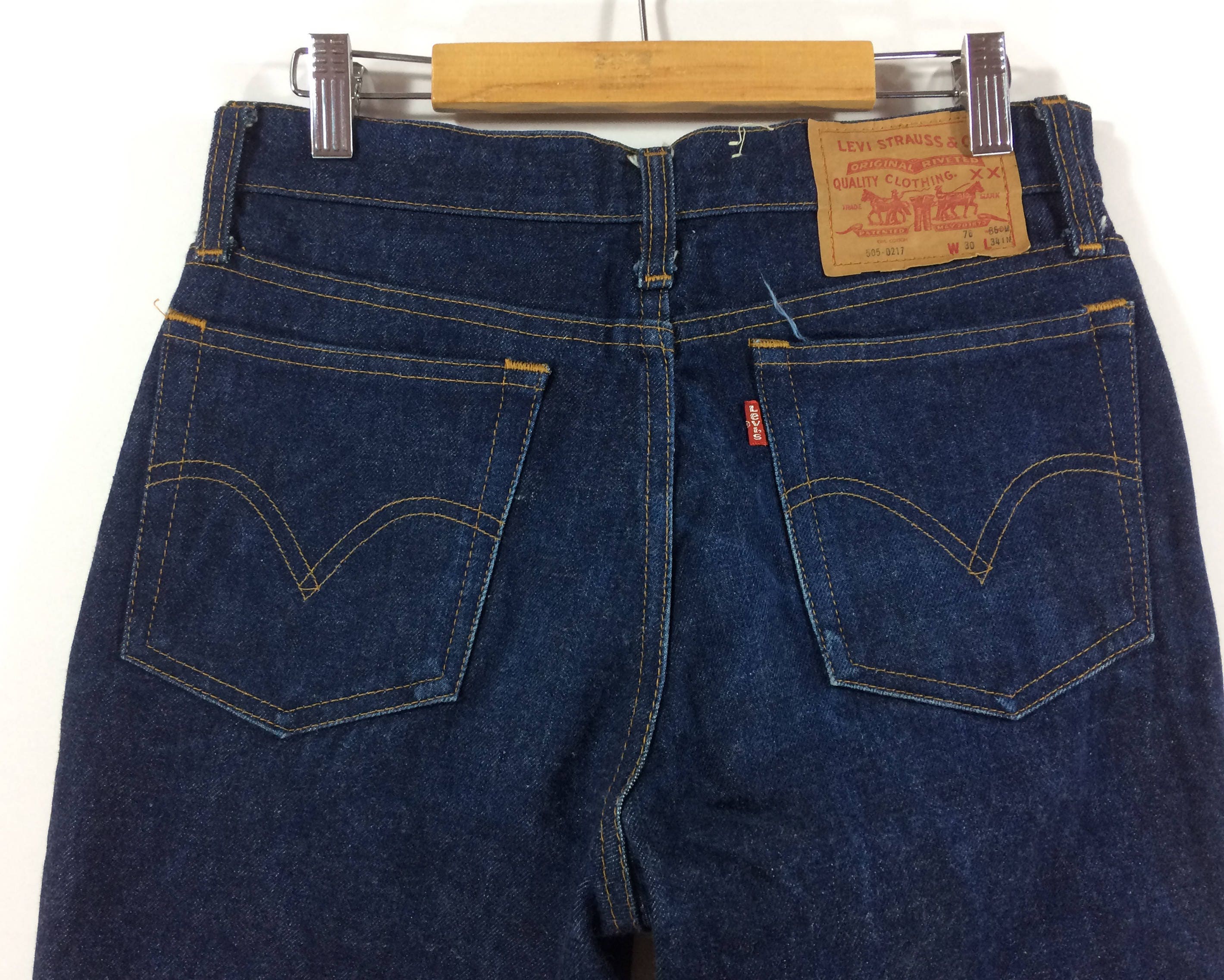 Vintage Levis 505 Denim Talon Zipper Blue Denim 70s 80s Button - Etsy