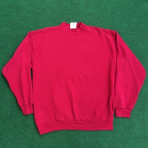 Vintage Plain Pink Pullover Crewneck Jumper 90s Sweatshirt