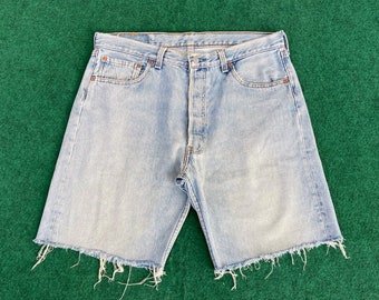 Vintage Levis 501 Short Sz 33 Jorts Distressed Ripped Punk Grunge Jeans