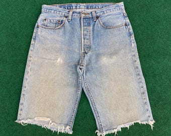 Vintage Levis 501 Short Sz 31 Jorts Distressed Ripped Stains Jeans