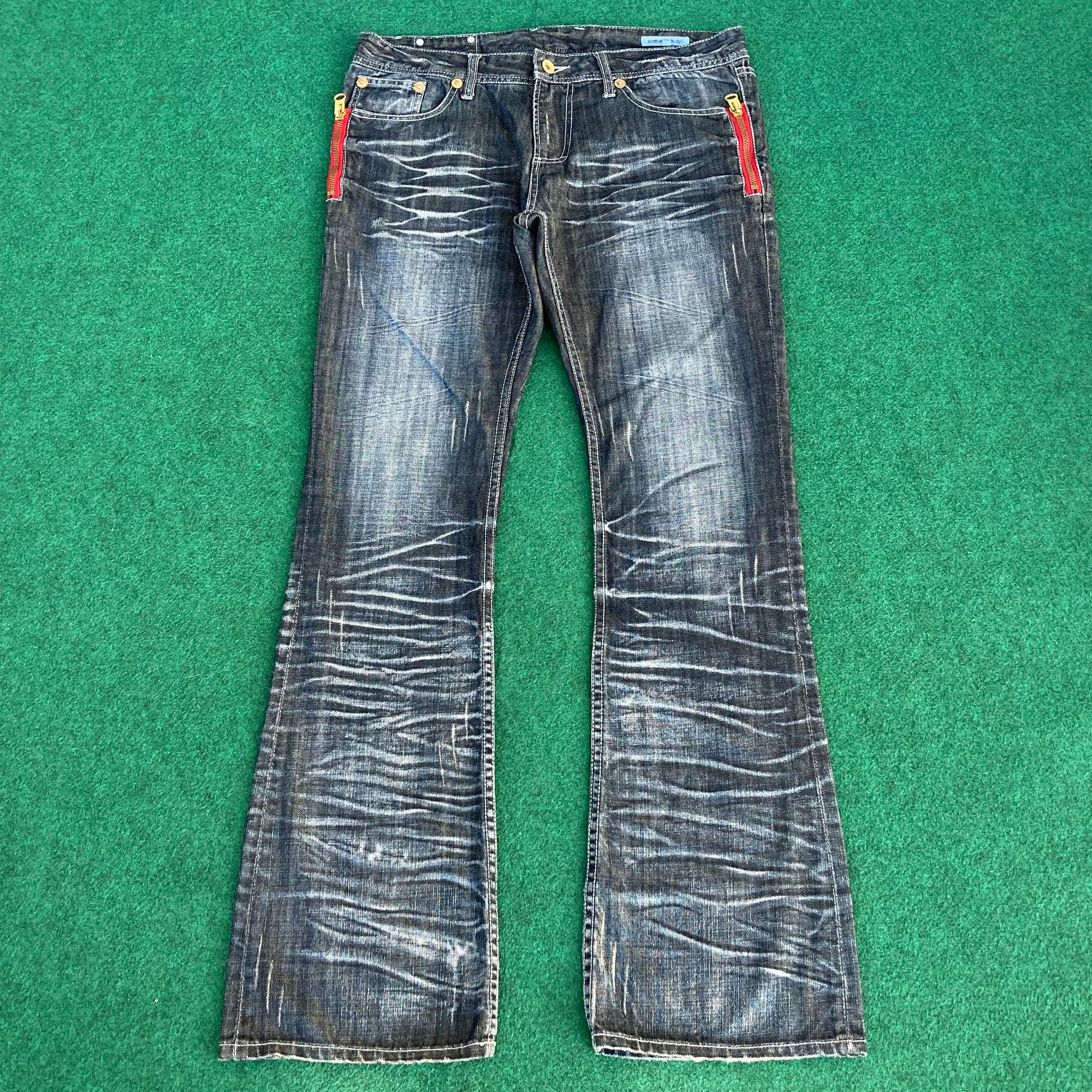 パンツ 00s semanticdesign flare damage denim L Semantic Design 00s Flared Denim – firstfinal