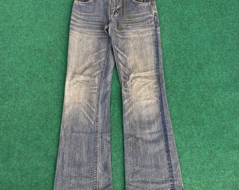 Vintage Wrangler Blå Denim Flare 90-tals Bootcut Jeans Storlek 31