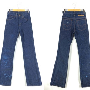On sale 15% Vintage Levis 602 Boocut Bellbottom Dark Denim Made in France 70s Jeans