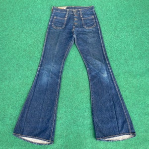 Vintage Big John Blue Denim Wide Flare 90s Sz 27 Bootcut Jeans