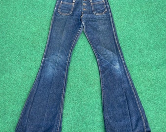Talla 27x33. Jeans Big John Blue Denim de corte bota anchos estilo años 90.