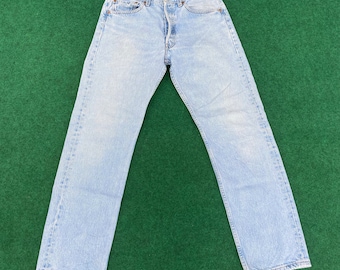 Vintage Levis 501 Distressed Ripped 29 Light Wash Mods Grunge Style Jeans