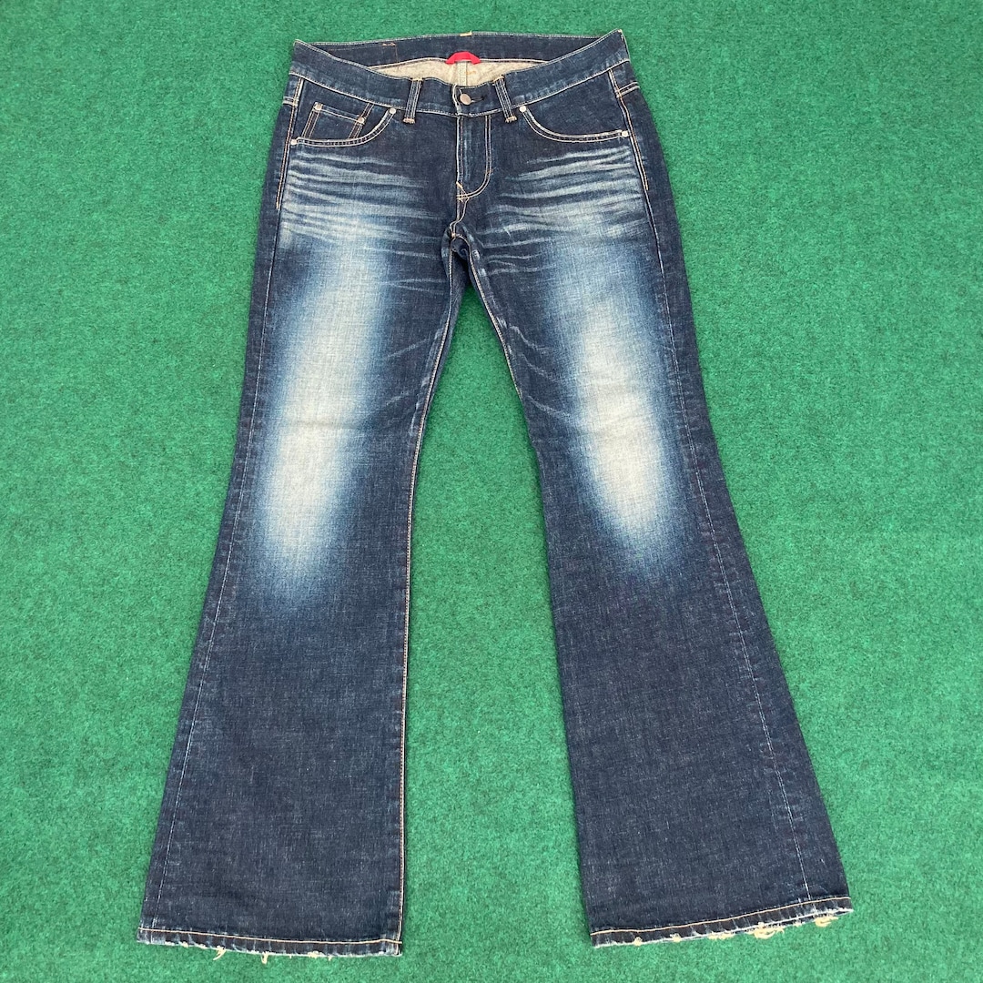Vintage Edwin 503 SD Super Flare Denim Bootcut Punk Sz 34 Grunge