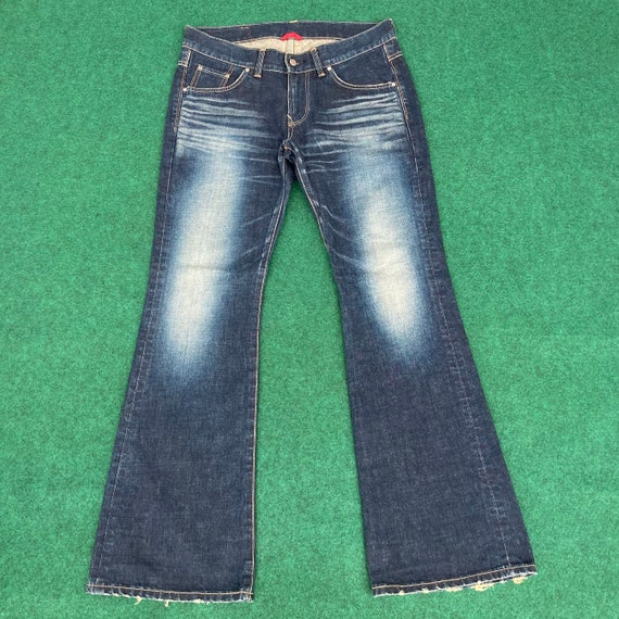Vintage Edwin 503 SD Super Flare Denim Bootcut Punk Sz 34 Grunge